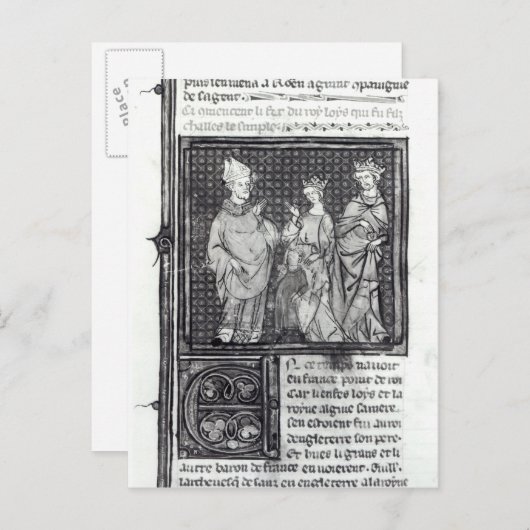 Charles III The Simple met zijn vrouw en zijn vrou Briefkaart (Voorkant / Achterkant)