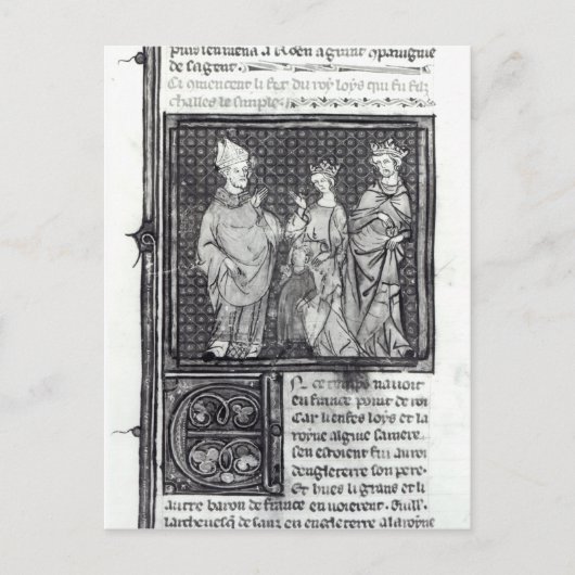 Charles III The Simple met zijn vrouw en zijn vrou Briefkaart (Voorkant)