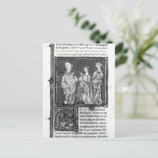 Charles III The Simple met zijn vrouw en zijn vrou Briefkaart (Staand voorkant)