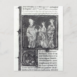 Charles III The Simple met zijn vrouw en zijn vrou Briefkaart