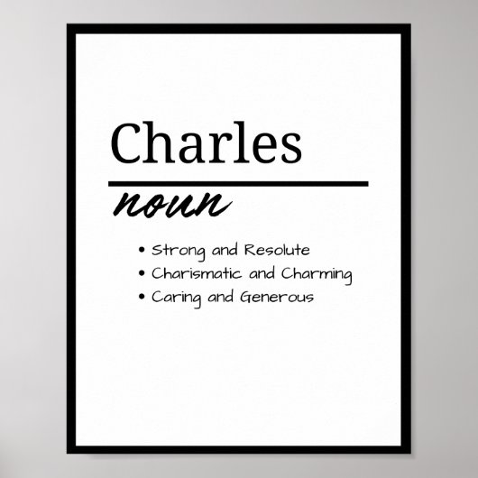 Charles, jongen gepersonaliseerde naam definitie poster (Voorkant)