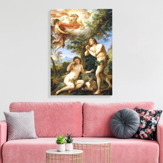 Charles-Joseph Natoire The Rebuke of Adam and Eve Canvas Afdruk (Insitu (Woonkamer))