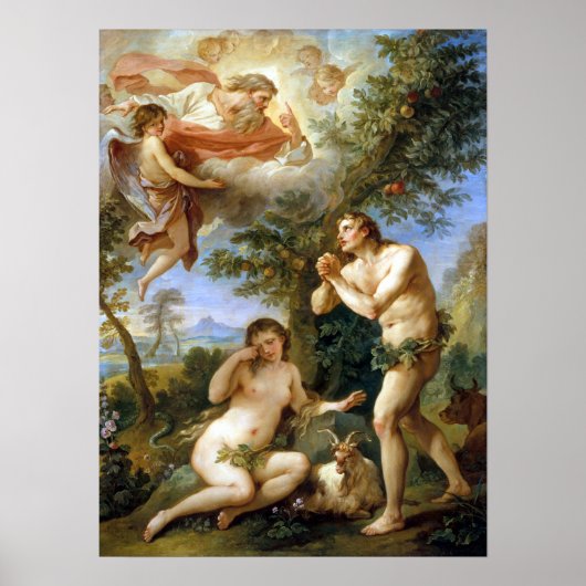Charles-Joseph Natoire The Rebuke of Adam and Eve Poster (Voorkant)