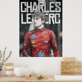 Charles Leclerc Illustration Artistic F1 Portrait Poster (Keuken)