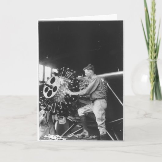 Charles Lindbergh Circa 1927 Kaart (Voorkant)