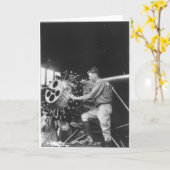 Charles Lindbergh Circa 1927 Kaart (Gele Bloem)