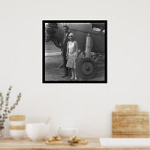 Charles Lindbergh en Wife naast het vliegtuig van Poster (Keuken)