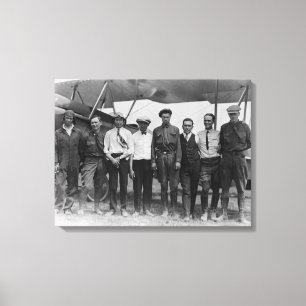 Charles Lindbergh met 7 mannen, waaronder Canvas Afdruk