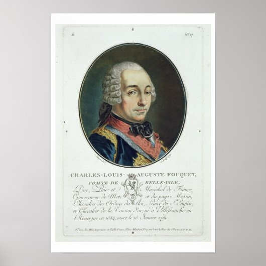 Charles-Louis-Auguste Fouquet (1684-1761) van 'Po Poster (Voorkant)