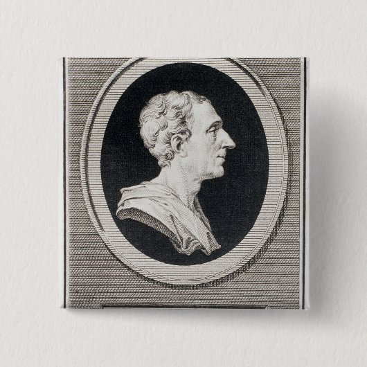 Charles Louis de Secondat, Baron de Montesquieu Vierkante Button 5,1 Cm (Voorkant)