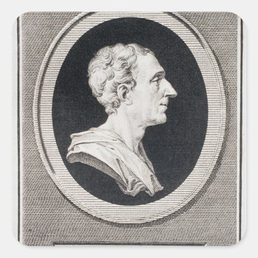 Charles Louis de Secondat, Baron de Montesquieu Vierkante Sticker (Voorkant)
