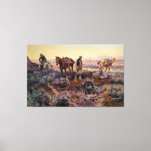 Charles M. Russell betaalt de Fiddler (1919) Canvas Afdruk (Voorkant)