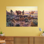 Charles M. Russell betaalt de Fiddler (1919) Canvas Afdruk (Insitu (Woonkamer))