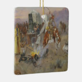 Charles M Russell - Bronc in Koe Camp Keramisch Ornament (Rechts)