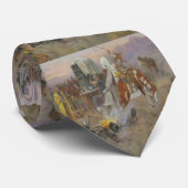 Charles M Russell - Bronc in Koe Camp Stropdas (Opgerold)