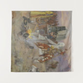 Charles M Russell - Bronc in Koe Camp Wandkleed (Voorkant (horizontaal))