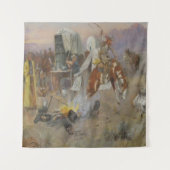 Charles M Russell - Bronc in Koe Camp Wandkleed (Voorkant)