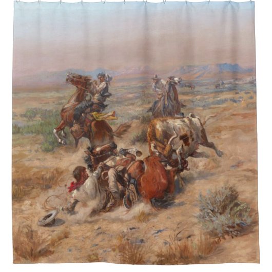 Charles M. Russell The Strenuous Life Douchegordijn (Voorkant)