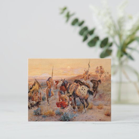 Charles M. Russell's First Wagon Tracks (1908) Briefkaart (Staand voorkant)