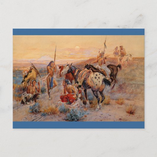 Charles M. Russell's First Wagon Tracks (1908) Briefkaart (Voorkant)