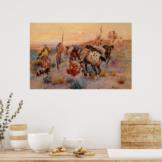 Charles M. Russell's First Wagon Tracks (1908) Poster (Keuken)