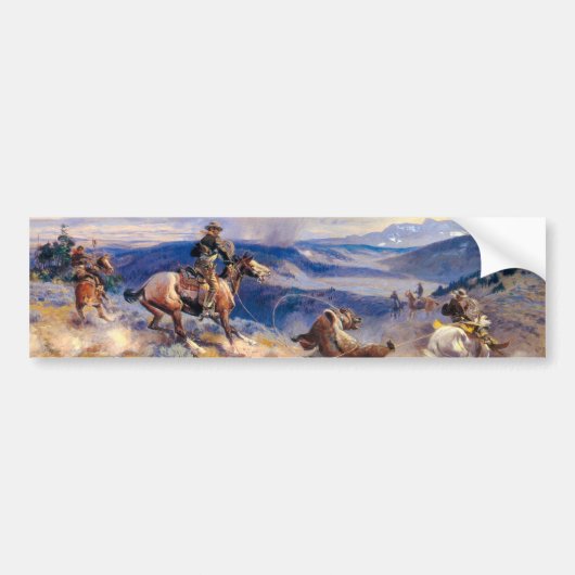 Charles M. Russell's Loops and Swift Horses (1916) Bumpersticker (Voorkant)