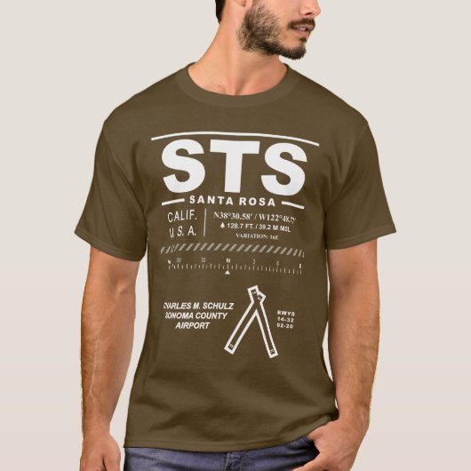 Charles M Schulz Sonoma County Airport STS T-shirt (Voorkant)