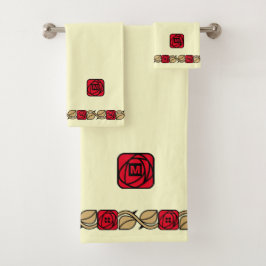 Charles Mackintosh Arts & Crafts Style Roos Frieze Bad Handdoek