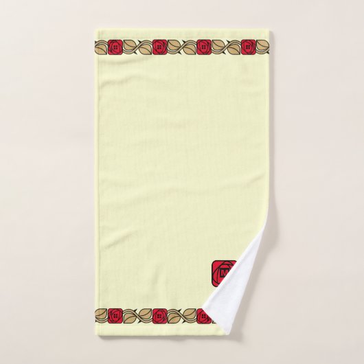 Charles Mackintosh Arts & Crafts Style Roos Frieze Bad Handdoek (Handdoek)