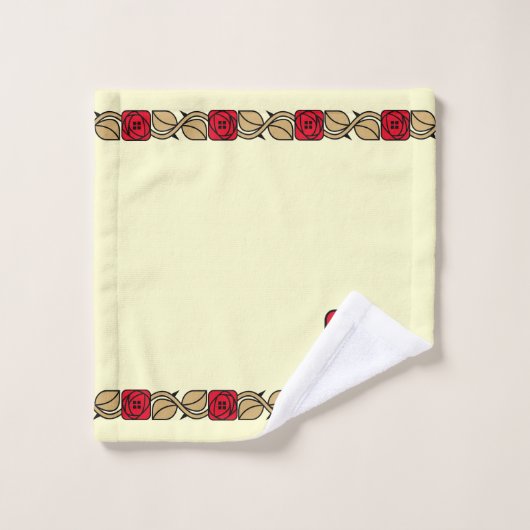 Charles Mackintosh Arts & Crafts Style Roos Frieze Bad Handdoek (Wasdoekje)