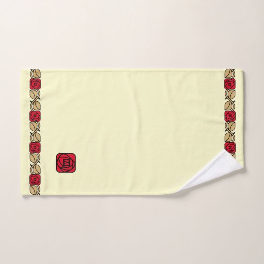 Charles Mackintosh Arts & Crafts Style Roos Frieze Bad Handdoek (Handdoek)
