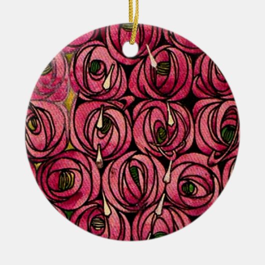 Charles Mackintosh schilderij, Rozen, Keramisch Ornament (Voorkant)