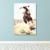Charles Marion Russell A Bad Hoss Canvas Afdruk (Insitu (Houten vloer))