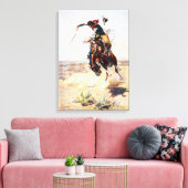 Charles Marion Russell A Bad Hoss Canvas Afdruk (Insitu (Woonkamer))