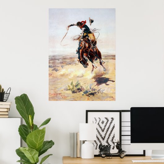 Charles Marion Russell A Bad Hoss Poster (Thuiskantoor)