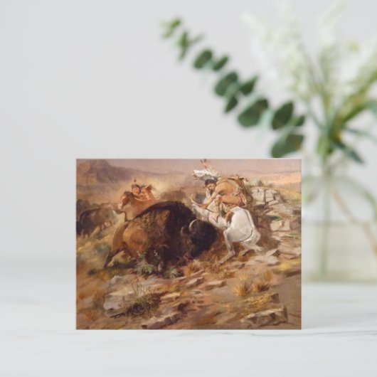 Charles Marion Russell - Buffalo Hunt Briefkaart (Staand voorkant)