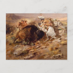Charles Marion Russell - Buffalo Hunt Briefkaart
