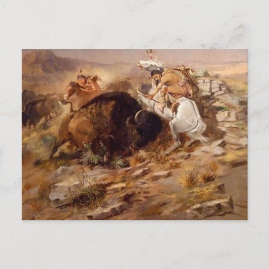 Charles Marion Russell - Buffalo Hunt Briefkaart (Voorkant)