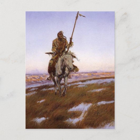 Charles Marion Russell - Cree Indian Briefkaart (Voorkant)