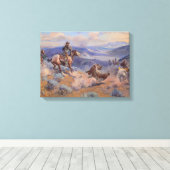 Charles Marion Russell - Loops and Swift Horses Canvas Afdruk (Insitu (Houten vloer))