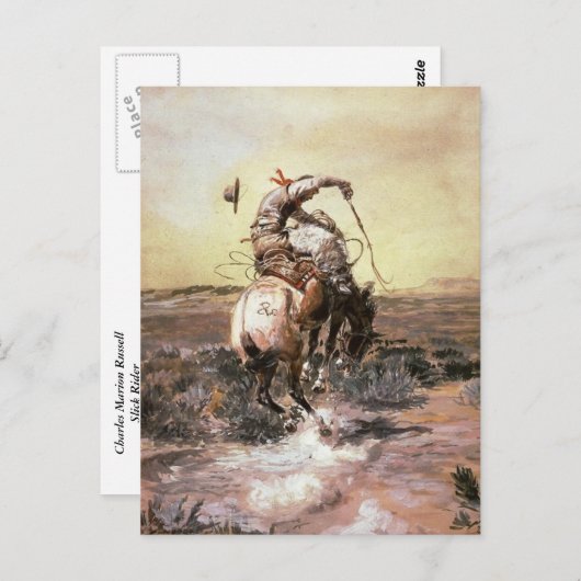 Charles Marion Russell - Slick Rider Briefkaart (Voorkant / Achterkant)