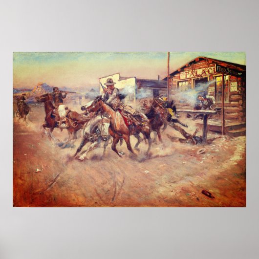 Charles Marion Russell – Smoke of a .45 Poster (Voorkant)