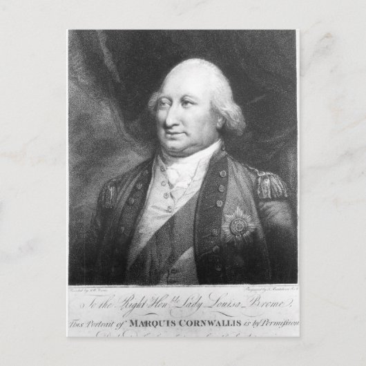 Charles, Marquis van Cornwallis, 1799 Briefkaart (Voorkant)