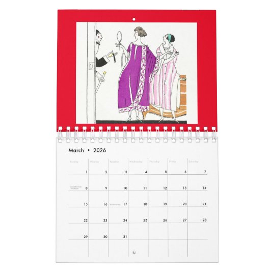 Charles Martin Art Deco Mode Kalender (Mar 2026)