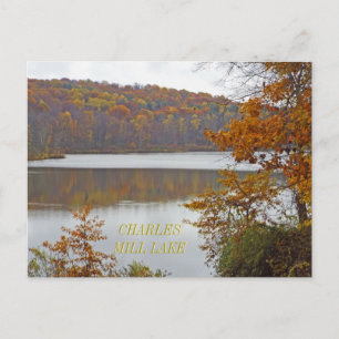 CHARLES MILL MEER IN DE HERFST/MANSFIELD, OHIO USA BRIEFKAART