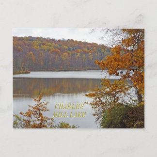 CHARLES MILL MEER IN DE HERFST/MANSFIELD, OHIO USA BRIEFKAART