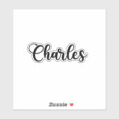 Charles Naam - Handgeschreven kalligrafie Sticker (Vel)