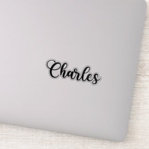 Charles Naam - Handgeschreven kalligrafie Sticker