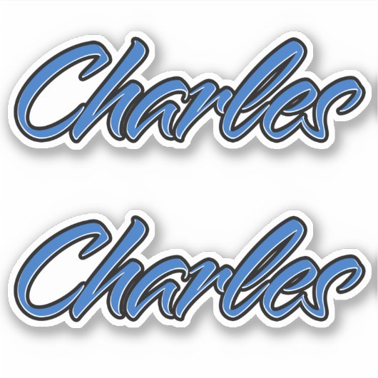 Charles Name blue Aufkleber Sticker Stickerset (Voorkant)
