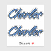 Charles Name blue Aufkleber Sticker Stickerset (Vel)